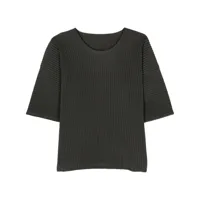 homme plissé issey miyake t-shirt mc july à design plissé - gris