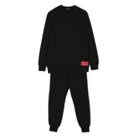 dsquared2 kids pyjama à logo imprimé - noir