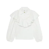 aje chemise en coton à manches bouffantes - blanc