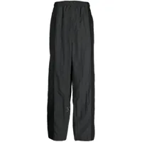 pop trading company pantalon de jogging droit à design bicolore - noir