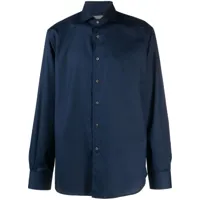 corneliani chemise en coton à manches longues - bleu