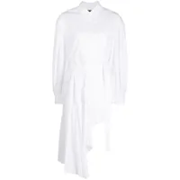 juun.j robe-chemise plissée à coupe asymétrique - blanc