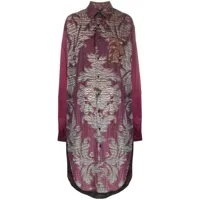 barbara bologna robe-chemise mi-longue à fleurs - violet