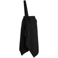 yohji yamamoto jupe drapée à bretelle unique - noir