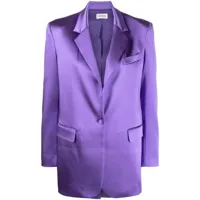 p.a.r.o.s.h. blazer alix en satin à coupe droite - violet