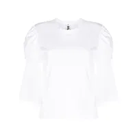 noir kei ninomiya t-shirt à manches en tulle - blanc