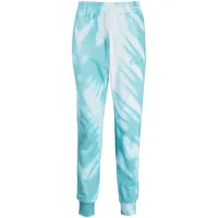 blue sky inn pantalon de jogging en coton à logo brodé - bleu