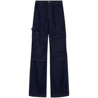 simkhai pantalon cargo axelle à taille haute - bleu