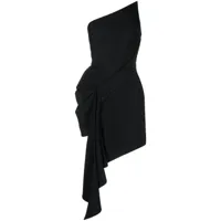 mugler robe courte drapée à design asymétrique - noir
