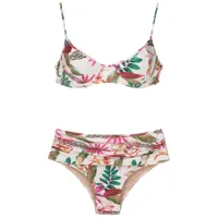 lygia & nanny bikini liliane à imprimé botanique - blanc