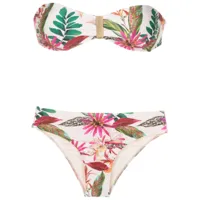 lygia & nanny bikini ester à imprimé botanique - blanc