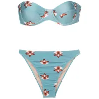 adriana degreas bikini à fleurs - bleu