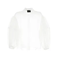 cynthia rowley chemise en organza à effet de transparence - blanc