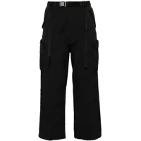 acronym pantalon cargo à taille basse - noir