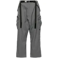 acronym pantalon cargo à taille basse - gris