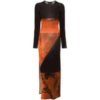 louisa ballou robe longue high tide à imprimé abstrait - orange