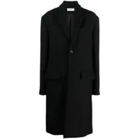 gauchère manteau en laine mélangée à simple boutonnage - noir