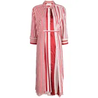 ports 1961 robe-chemise rayée à design superposé - rouge