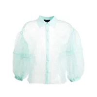 cynthia rowley chemise en organza à effet de transparence - vert