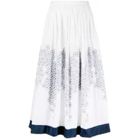 gemy maalouf jupe évasée à fleurs - blanc