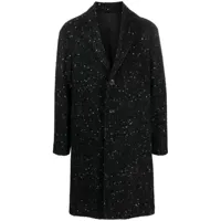 lardini manteau en tweed à simple boutonnage - noir