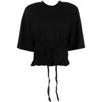 the mannei t-shirt turso à ceinture en crochet - noir