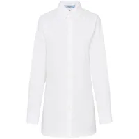 prada robe-chemise en coton à dos ouvert - blanc
