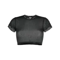 alexander wang t-shirt court à bande logo - noir