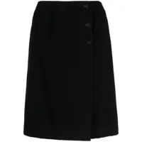 chanel pre-owned jupe portefeuille évasée en cachemire (2001) - noir