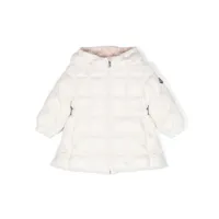 moncler enfant veste matelassée à patch logo - blanc
