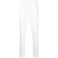 eleventy pantalon en coton mélangés à coupe droite - blanc