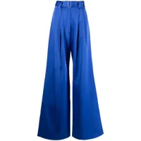 alex perry pantalon palazzo à taille ceinturée - bleu