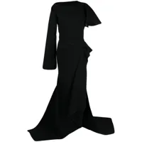 maticevski robe longue asymétrique à design drapé - noir
