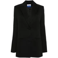 off-white blazer en laine vierge à simple boutonnage - noir