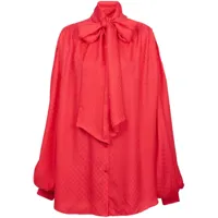 balmain foulard en soie à logo en jacquard - rouge