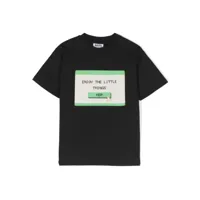 molo t-shirt en coton biologique à slogan imprimé - noir