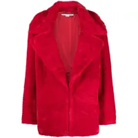 stella mccartney manteau court à col oversize - rouge