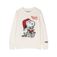 mc2 saint barth kids pull snoopy waiting for 10 en maille intarsia - tons neutres