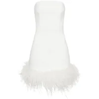 rebecca vallance robe courte evelyn à détail de plumes - blanc