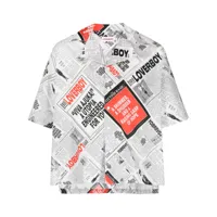 charles jeffrey loverboy chemise en coton biologique à imprimé graphique - noir
