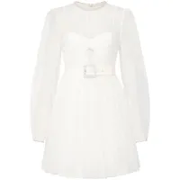 rebecca vallance robe courte mirabella à ornements en cristal - blanc