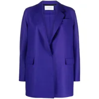 harris wharf london manteau en laine vierge à simple boutonnage - violet