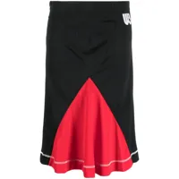 wales bonner jupe mi-longue à design colour block - noir