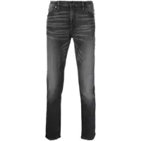 michael kors collection jean slim à taille mi-haute - noir