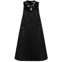 chopova lowena robe mi-longue à fleurs en jacquard - noir