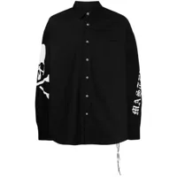 mastermind japan chemise en coton à logo imprimé - noir