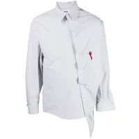 doublet chemise en coton à logo brodé - blanc