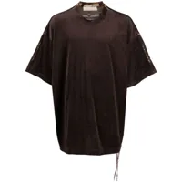 mastermind world t-shirt en velours à motif ikat - marron