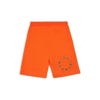 marni kids short en coton à logo imprimé - orange