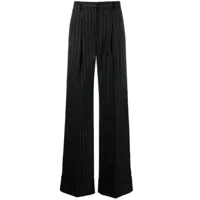 the andamane pantalon de tailleur à fines rayures - noir